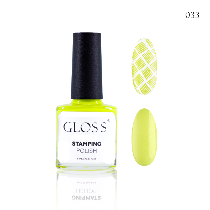 Tırnak damgalama cilası GLOSS Stamping polish 33, 8 ml (neon sarısı)